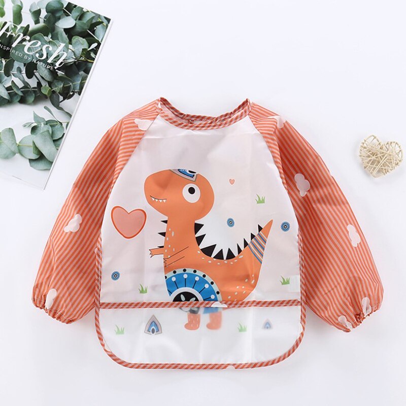 1 pc baby peuter lange mouwen waterdichte dieren cartoon voeding slab schort zak: Lawaai