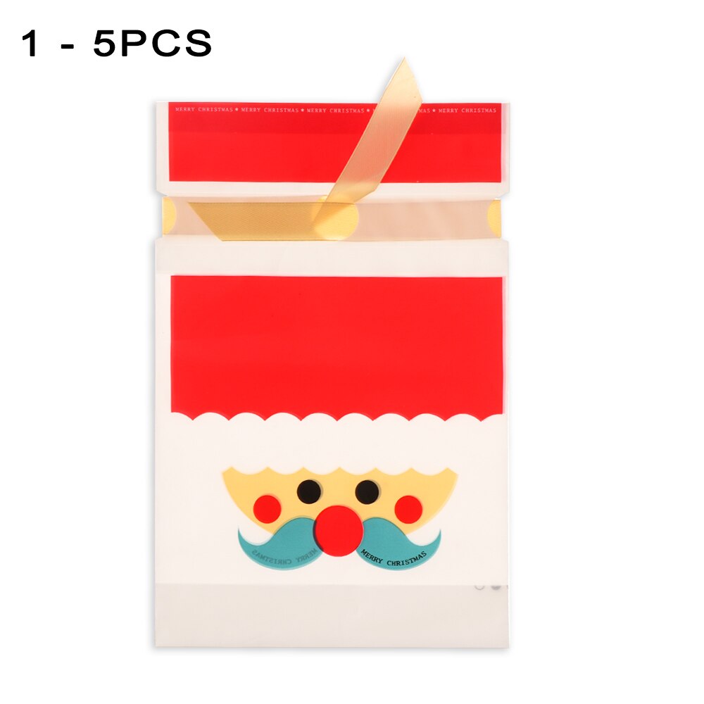 5 stk god juletaske cookie slikpose snefnug / julemanden sprød taske håndlavet sæbestrop: Type 1