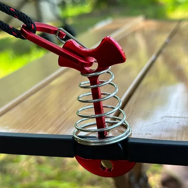 10/5PCS Lente Visgraat Dek Haringen Tent Stakes Luifel Anker Wind Touw Gesp met Karabijnhaak Dek Vaste nagels Camping Tent Haken