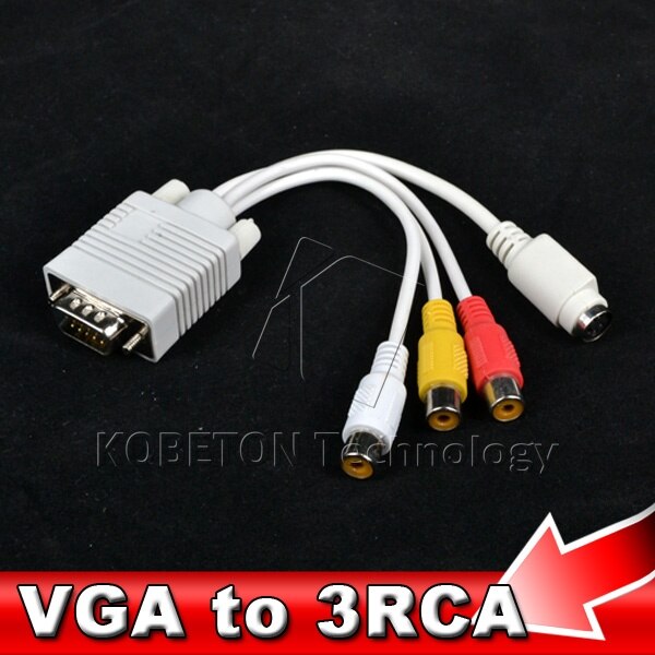15pin VGA naar 4pin S-Video naar RCA Converter Kabel Man-vrouw AV TV Composiet Signaal adapter voor PC Laptop etc
