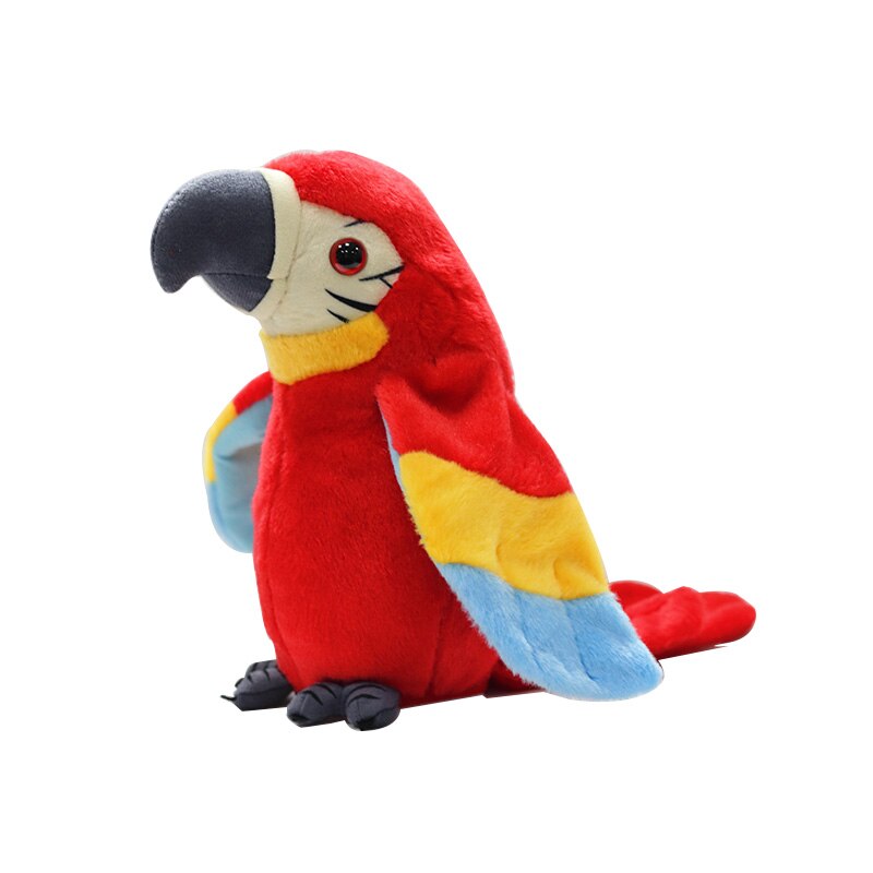 Electric Sounding Musical Talking Parrot Cute Repeat Waving Toy Parrot Baby: Red