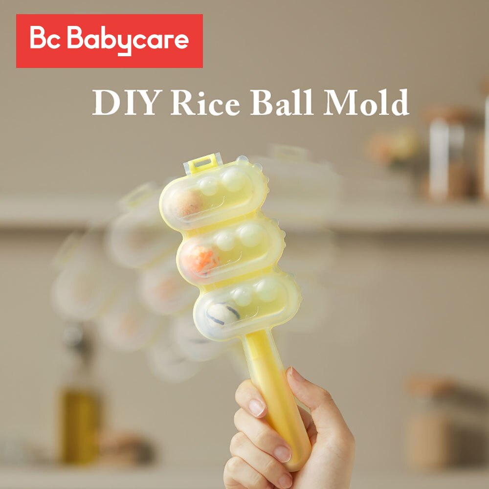 BC Babycare-moldes de bolas de arroz para bebé, herramientas reutilizables para hacer Sushi, accesorios para hacer verduras, carne y arroz, sin BPA