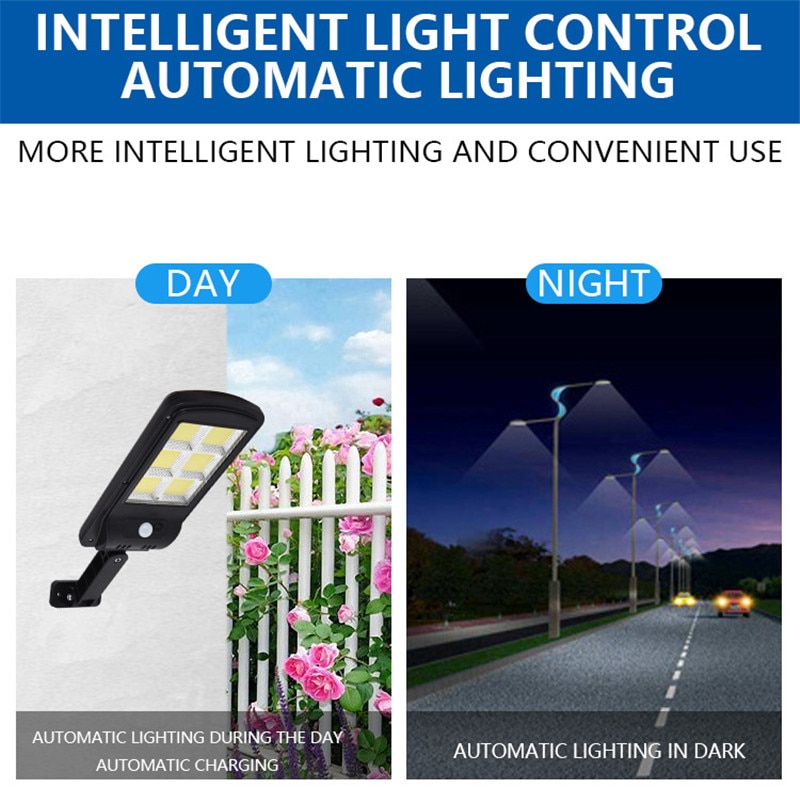 Ledet solenergi gatelykt utendørs vanntett vegglampe ekstern pir sensor menneskelig induksjon kolbe industriell hage motorvei lampe
