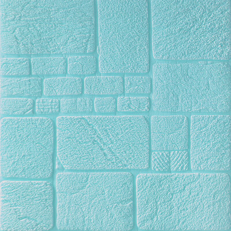 Pe skum 3d væg klistermærker sikker hjem indretning tapet diy væg indretning mursten stue børn soveværelse dekorative klistermærke: Blå