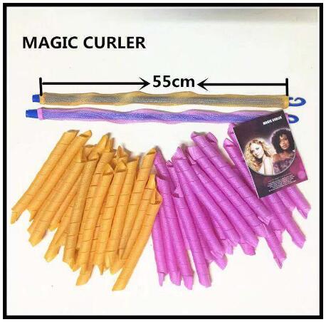 Bricolage 55cm Long bigoudis 40 pièces/ensemble rouleau magique bigoudi magique bigoudis spirale boucles Kit de coiffure