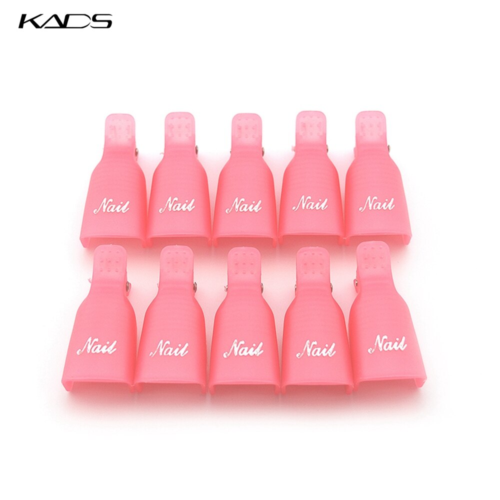Kads 10 stuks/pak plastic nagelgereedschap acryl nagelkunst afweekmiddel uv gel nagellakremover wrap clip kap nagels voor nagelproduct