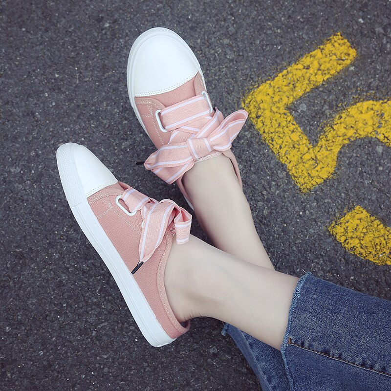 Damespantoffels halve schoenen zomer canvas veterschoenen damessneakers comfortabele pantoffels dames zomersneakers schoenen