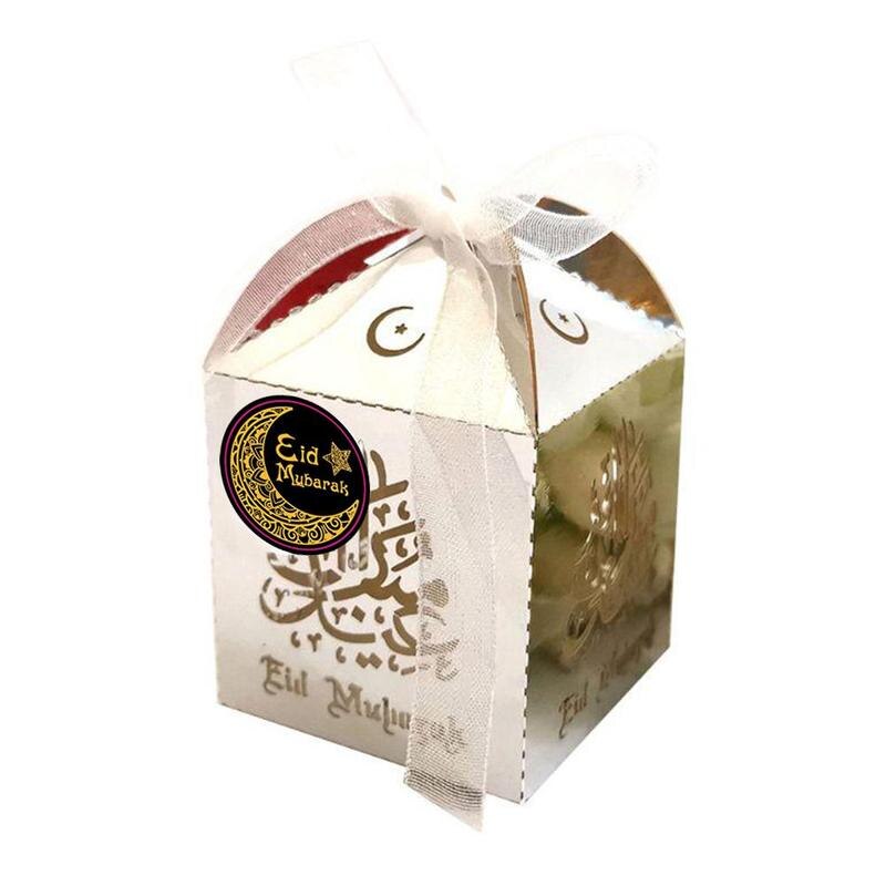 Autocollant rond noir, étiquette lanterne Eid Mubarak V4I3 pour Ramadan, 120