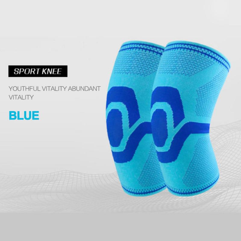 Kneepad Bandage Pressurized Elastic Knee Support Knee Brace Protector For Fitness Sport RunningBrace Protector: Blue ordinary / M