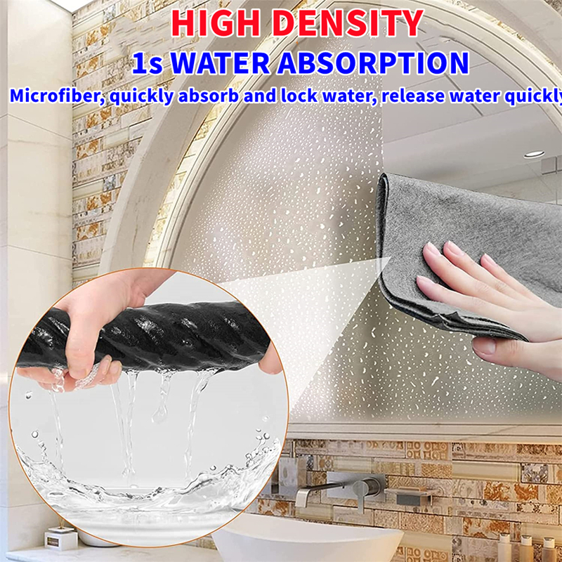 Paño de limpieza mágico más grueso, sin de agua, sin rastro, trapo limpio, lavado de microfibra, limpieza seca reutilizable, toalla de cocina de vidrio para ventana
