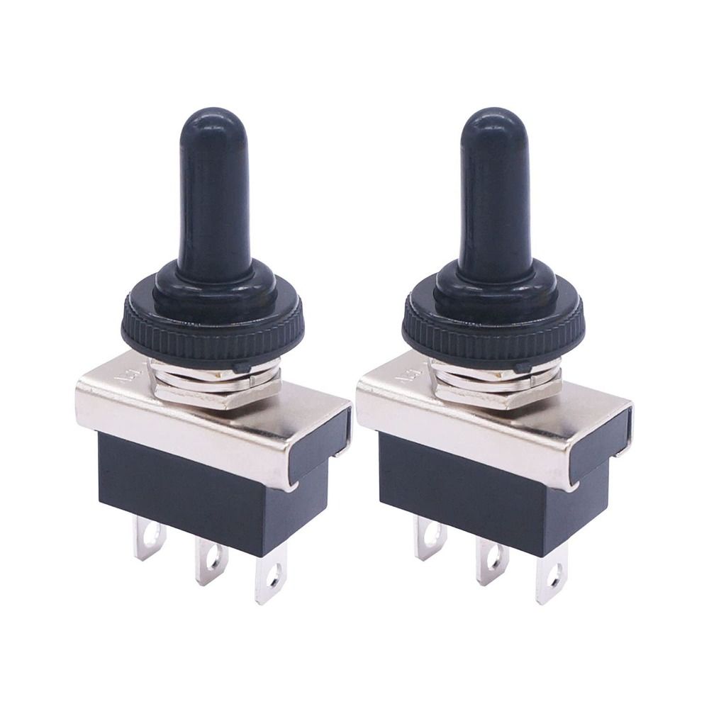 3Pin 3 Position Toggle Switch ON/Off/ON Switches Parts Rocker Switch 12 VDC 25 A Waterproof Cap Momentary Power Button Switch