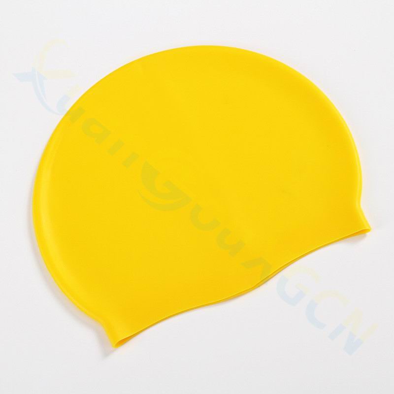 adult adolescent Silicone swimming cap swimming hat hair cap waterproof silicone swimming cap: yellow