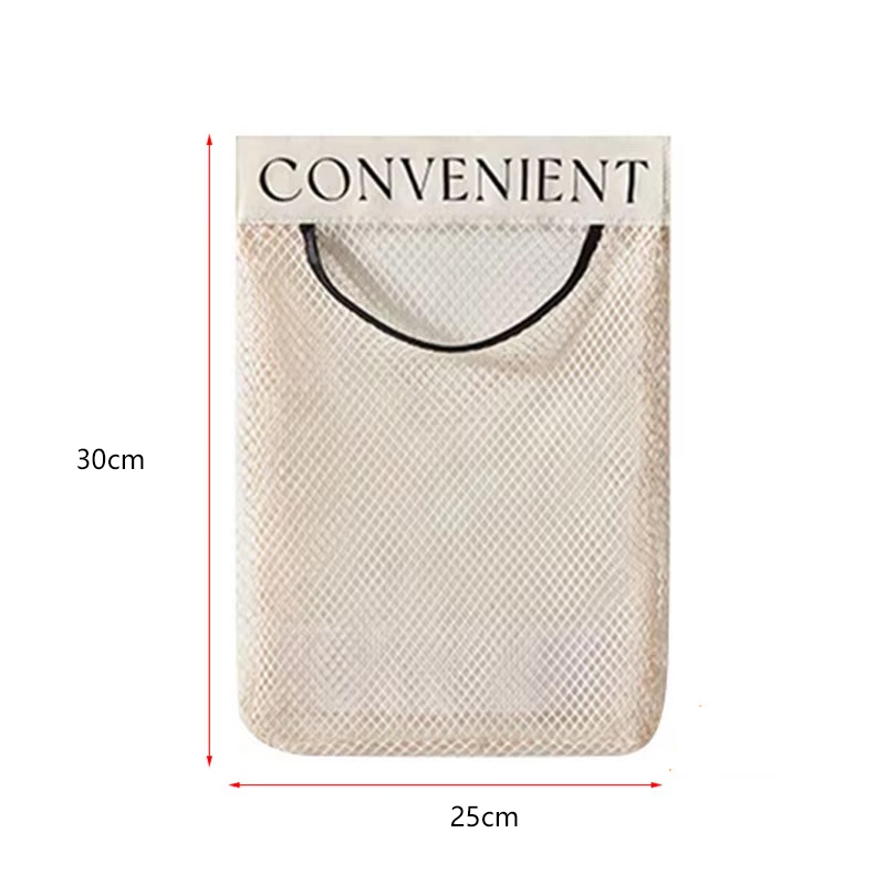 Bolsa de almacenamiento de malla para montaje en pared, soporte para bolsa de basura, dispensador de bolsas de compras de plástico, bolsa de artículos diversos, almacenamiento de red, organizador de bolsas de comestibles