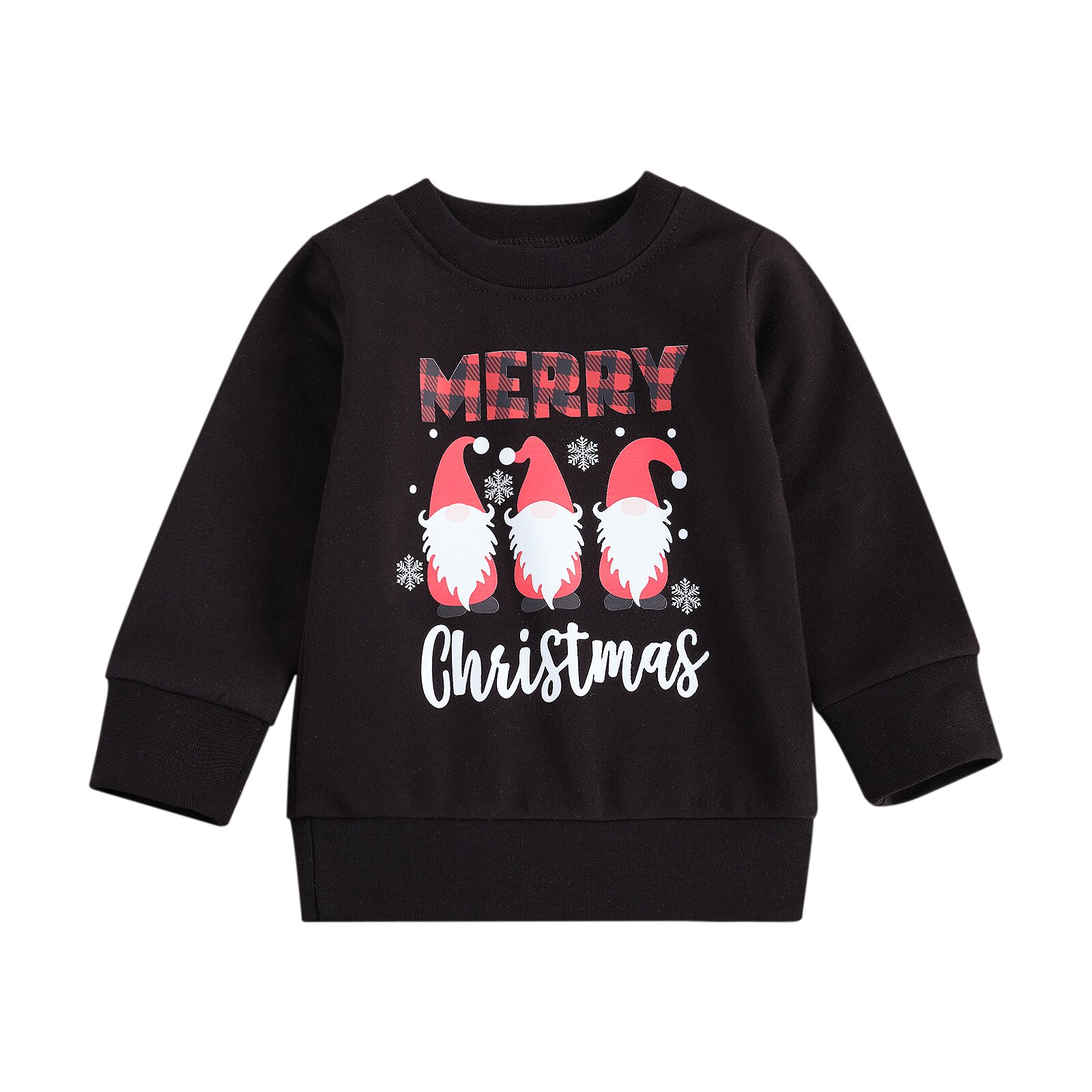 Emmababy Winter Xmas 0-4Y Peuter Kids Baby Meisje Jongen 3 Kerstman Vrolijk Kerstfeest Sweatshirt Lange Mouwen Brief Print: A / 12m