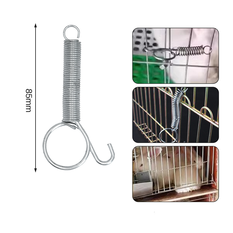 4/8Pcs Multifunctionele Lente Dierenkooivergrendelingen Lock Lente Konijn Kooi Deur Trekveer Met Haak Voor Het Bevestigen Van Alle Huisdieren Kooien: M / green