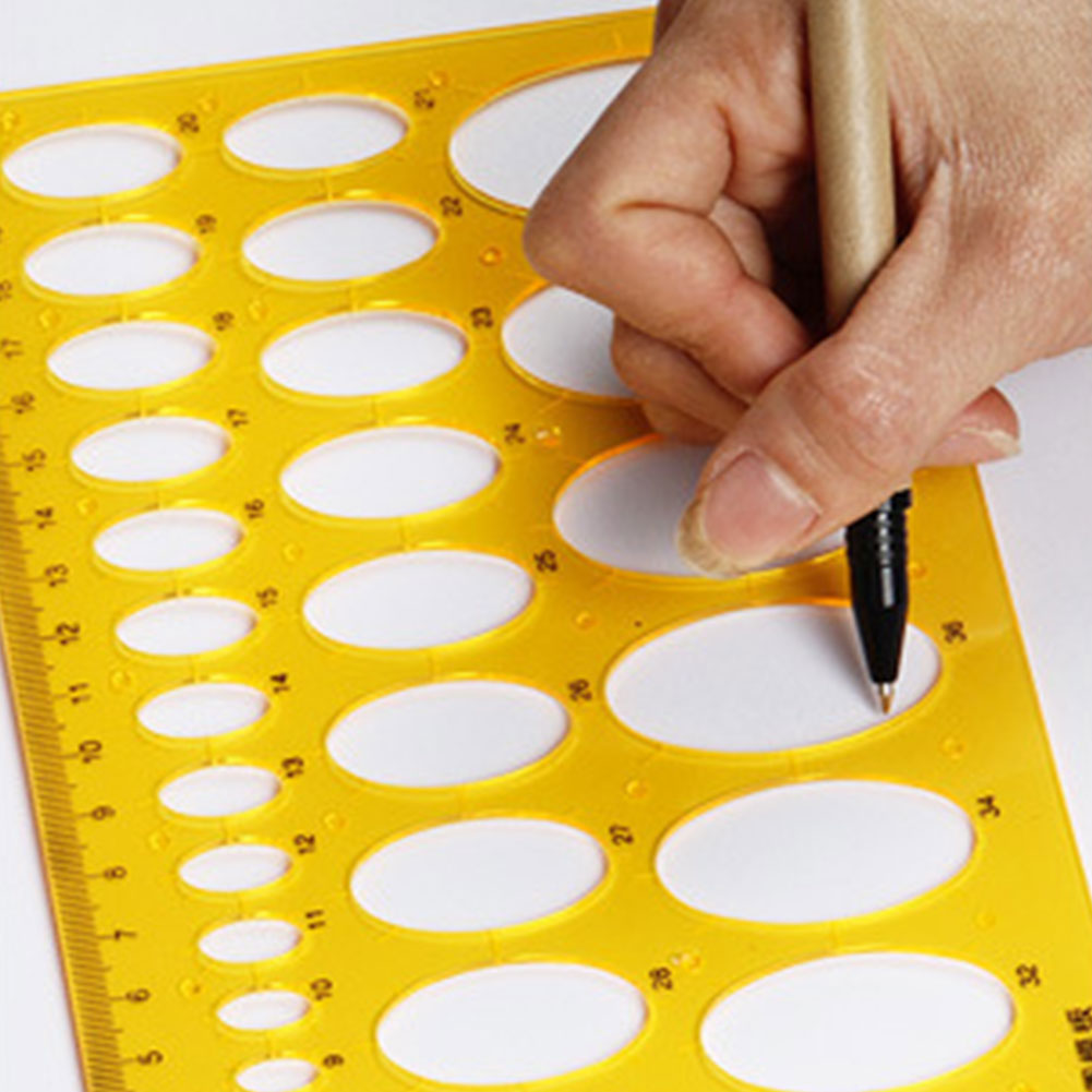 2 Pcs Durable Template Ruler Set Curve Drawing Tool Oval Model Stationery Circle Multipurpose Drafting Student