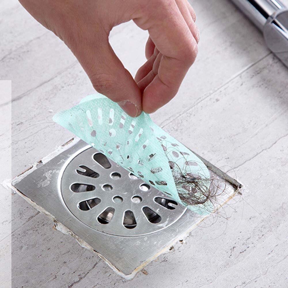 50 pièces unique évier non tissé tissu évier douche Drain baignoire crépine salle de bain cuisine accessoires cheveux bouchon receveur filtre