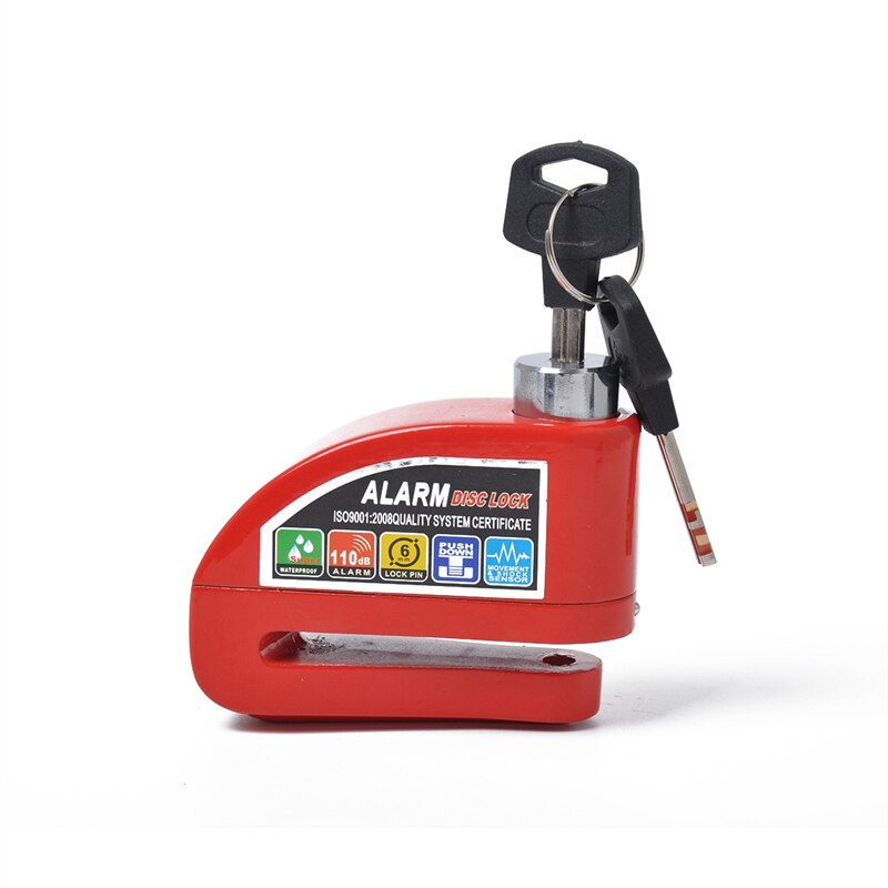 Motorcycle Disc Brake Alarm Lock 110db Theft Protection Moto Locks Waterproof Metal Bike Security Lock Motor Scooter Wheel Locks: 2