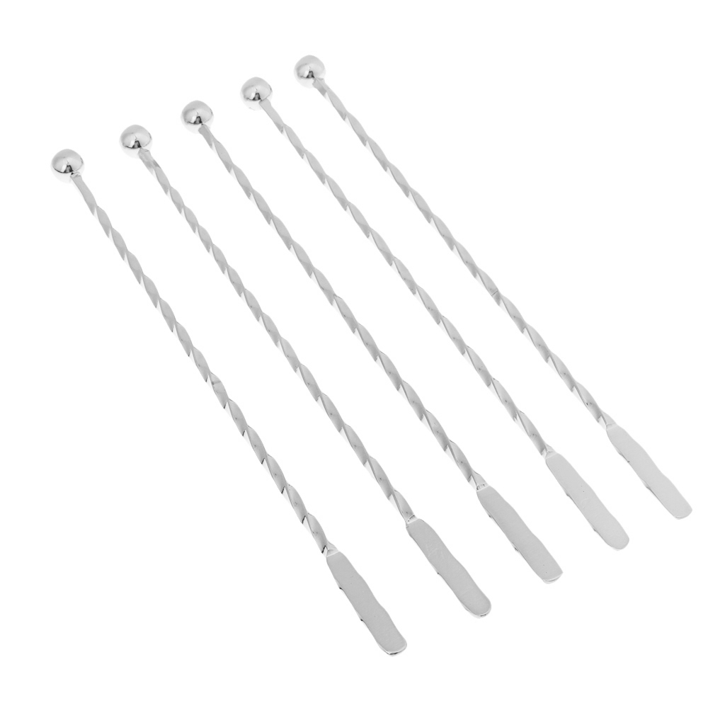 5Pcs 7.5Inch 304 Rvs Bar Roerder Cocktail Roerstokje Bar Gereedschap