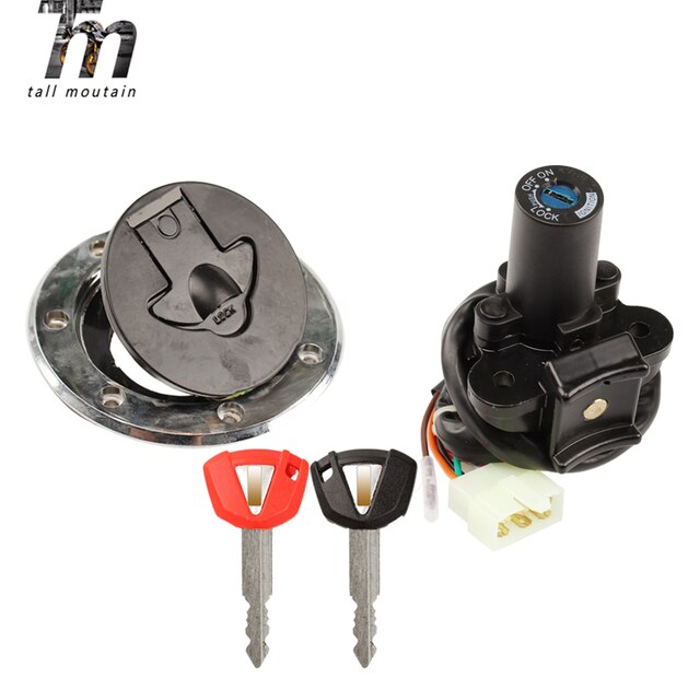 Contacteur D'allumage + Serrure De Bouchon D'huile Pour Kawasaki ZX7R / ZX9R / ZXR400 - Ensemble Avec Clés - Remplacement Barillet De Clé - 7