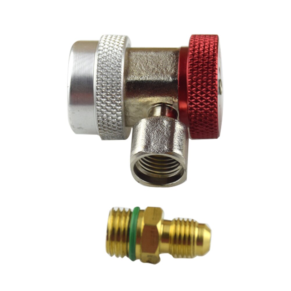 Adjustable R134A Quick Coupler Connector Adapter Fitting High Low 1/4" SAE HVAC Freon Manifold Gauge Hose Connector Kit