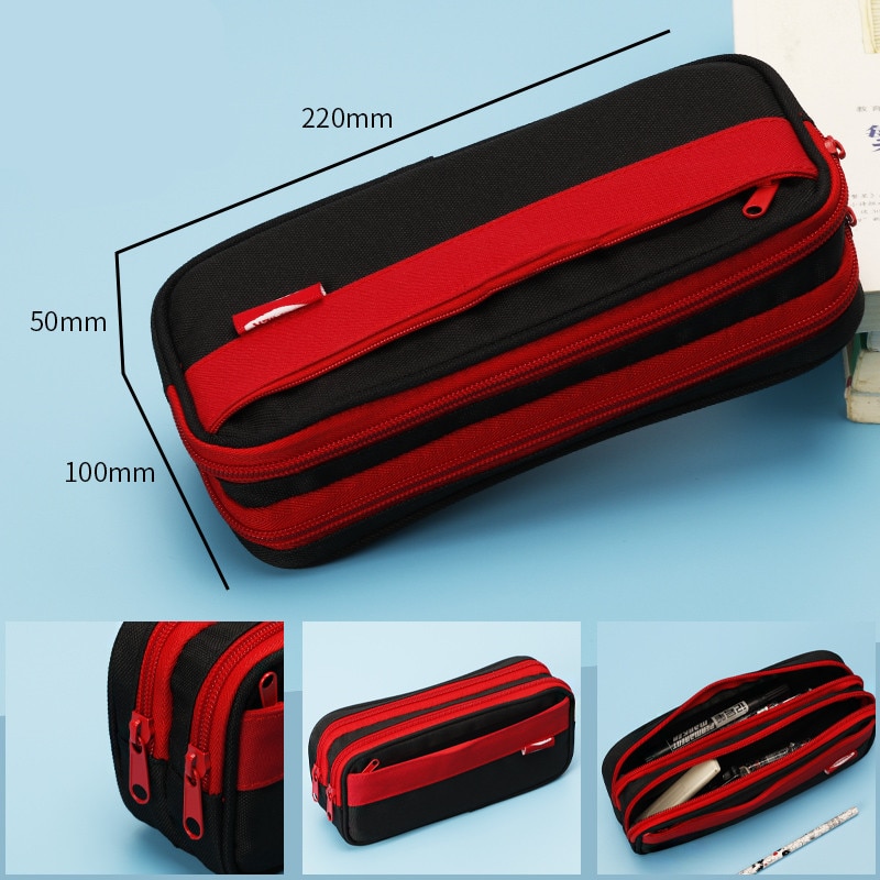 Estuche de papelería para estudiantes, estuches bonitos para lápices, bolsa de almacenamiento para bolígrafos, suministros de oficina y escuela, gran capacidad