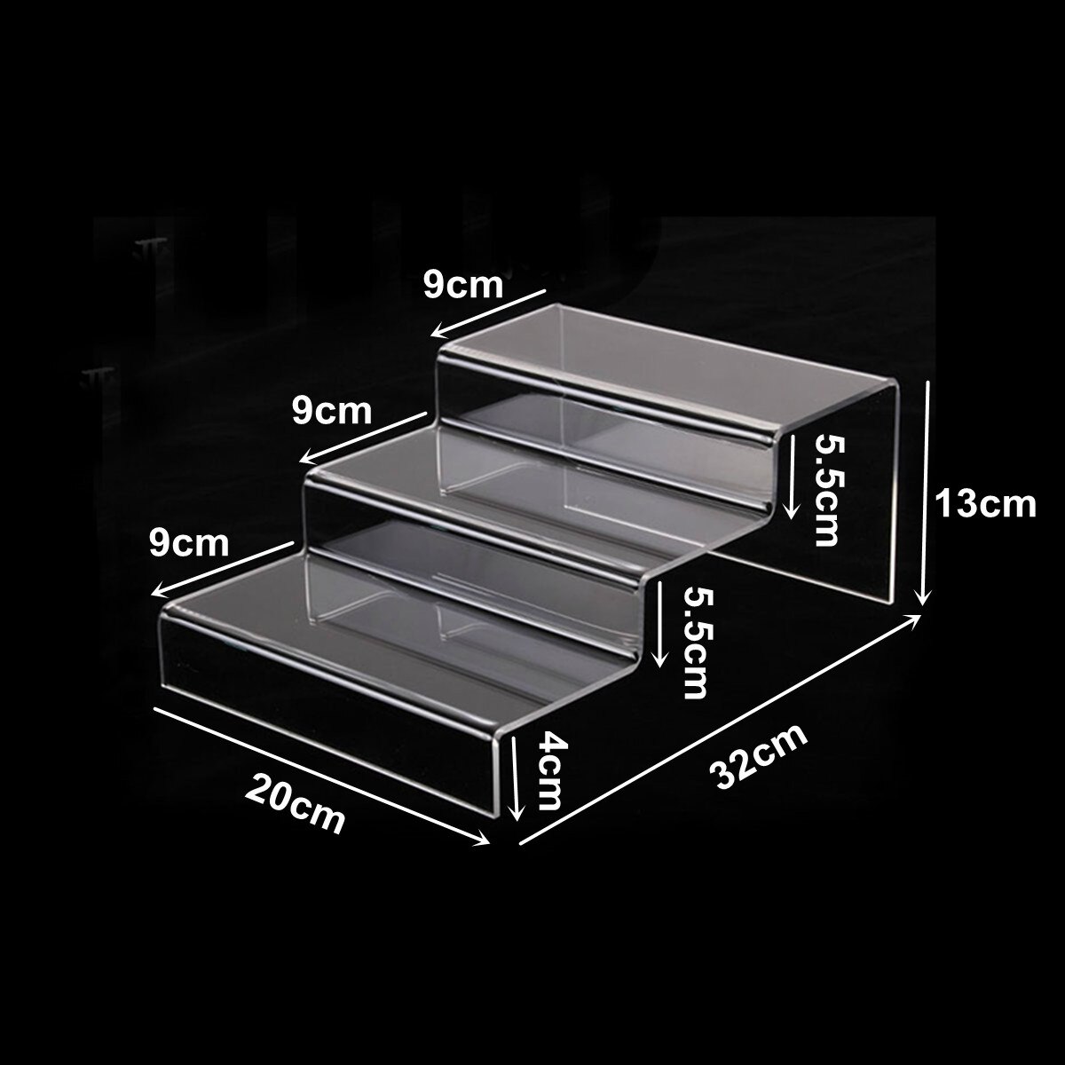 3 -lags akryl detail riser counter sko tegnebog smykker display står sokkel smykker stige hylde dobbelt rack arrangører