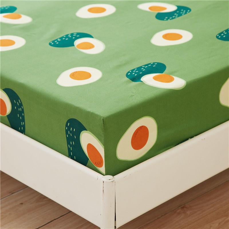 avocado bed sheets 1pc Bedsheet Green Avocado Printed Fitted Sheet Mattress Cover With Elastic Band Bed Sheets (No Pillowcase)