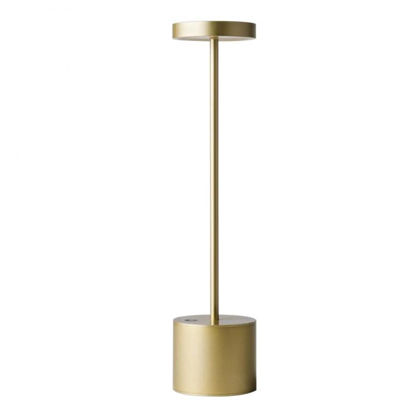 Lámpara de escritorio de Metal, luz LED de mesa inalámbrica recargable, para restaurante, café, de noche, Retro, Bar, iluminación: 02  gold