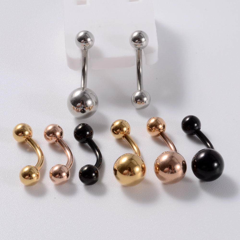 Piercing para el ombligo Mxied de 14g x 10x5/8mm, Piercing para el ombligo, dorado, Negro, Rosa, chapado en oro anodizado, joyería para el cuerpo, 2 uds.