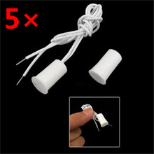 5 Pair Wired Door Window Sensor Recessed Magnetic Contacts Security Reed Switch Alarm For Home Security Alarm White