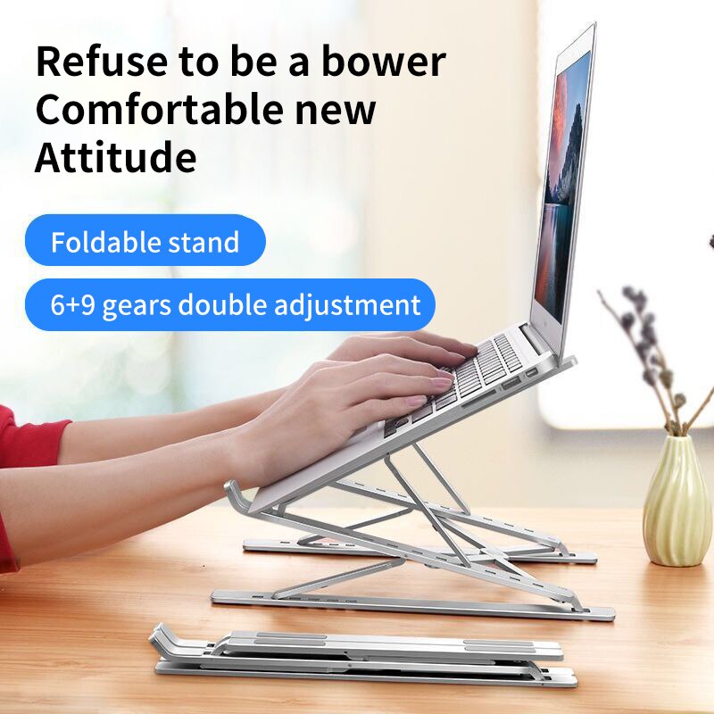 Bærbar stativ for macbook sammenleggbart justerbart aluminium datamaskin pc nettbrettstativ bærbar bord bærbar holder varmespredning