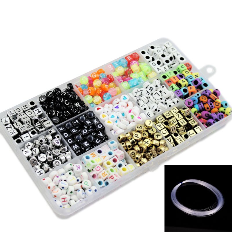 Kit Manualidades Letras Nombres 100 Cuentas Acrílicas De Alfabeto Blancas 7mm - Planas, Redondas, Letras A-Z, Ideales Para Manualidades Abalorios Letras Manualidades