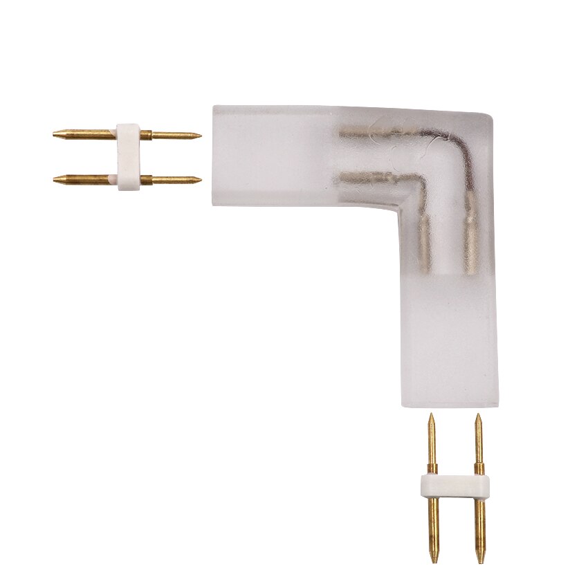 220 v led strip hoek connector voor 3014 2835 230 v 240 v waterdichte led tape 2 pins stekker clip: L shape