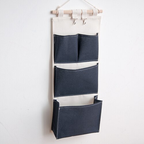 Bolsa de almacenamiento montada en la pared, organizador colgante de 6 bolsillos para guardar artículos diversos, juguetes y cosméticos: 4 Pocket Blue