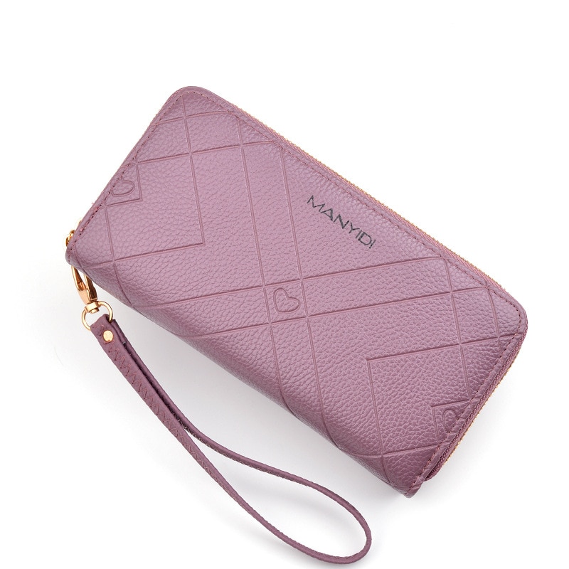 Phone Purses Women Wallets Big Female Purse Leather Brand Retro Ladies Long Woman Wallets Card Clutch Double Zipper