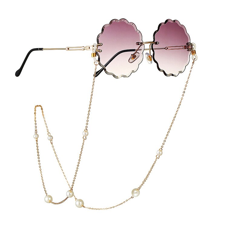 Simple perle briller kæde solbriller lanyard hængende hals anti tilbehør