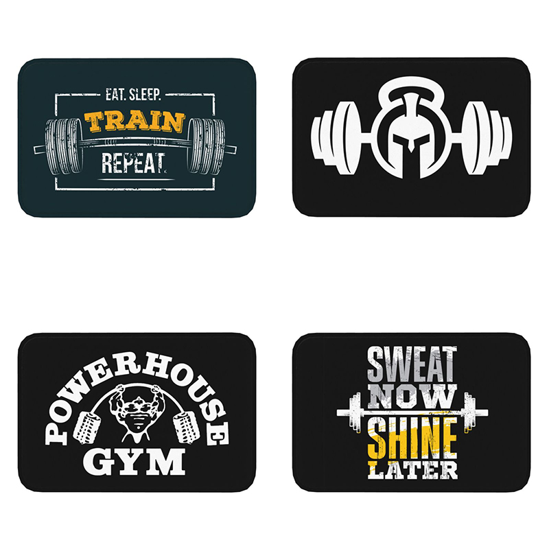 Eat, Sleep, Train, Repeat Fitness, Motivational Quotes Rug Doormat Kitchen Bathroom Fitness Room Entrance
