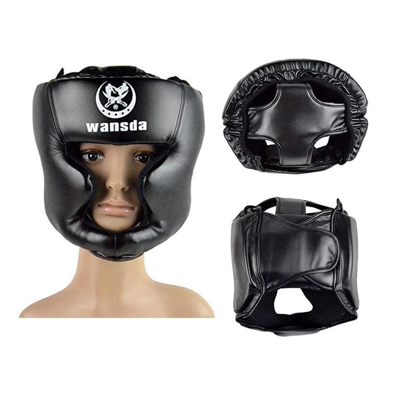 Beskyttende hjelm boksehjelm mænd og kvinder pu karate muay thai fri kamp mma sanda træning voksen børn udstyr