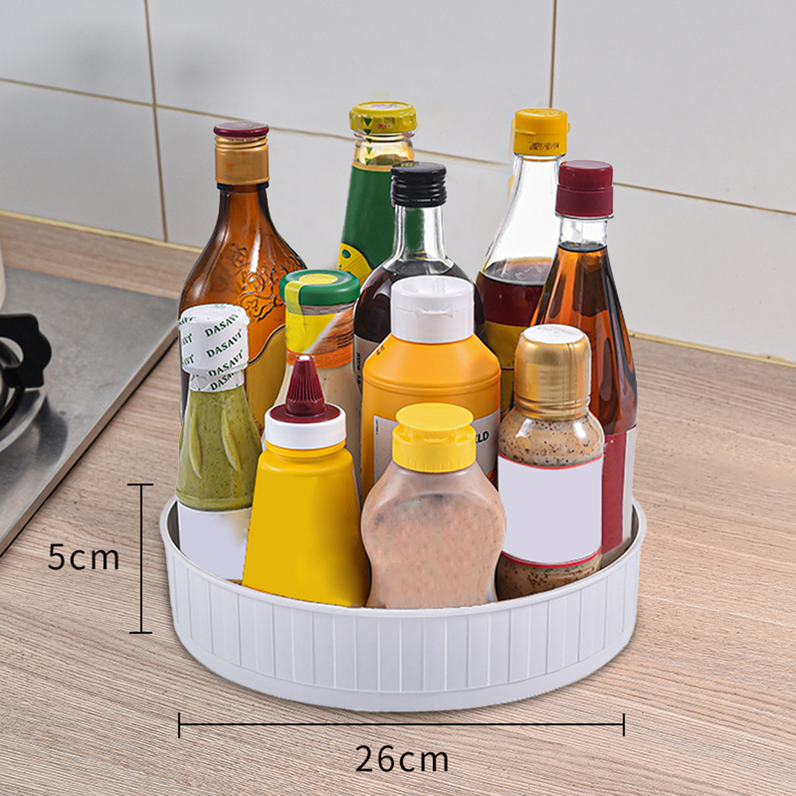 Lazy SusanTurntable Plastic Spinner for Kitchen Cabinet 360 Rotating Spice Rack Cosmetic Makeup Snack Organizers Table Fridge
