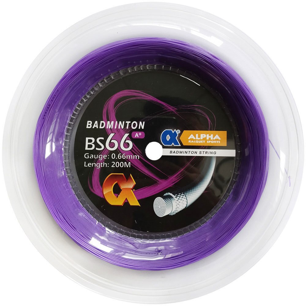 1 carrete Alpha BS66 Badminton String 0,66mm Control A + durabilidad golpear sonido raqueta cuerdas 200M: purple