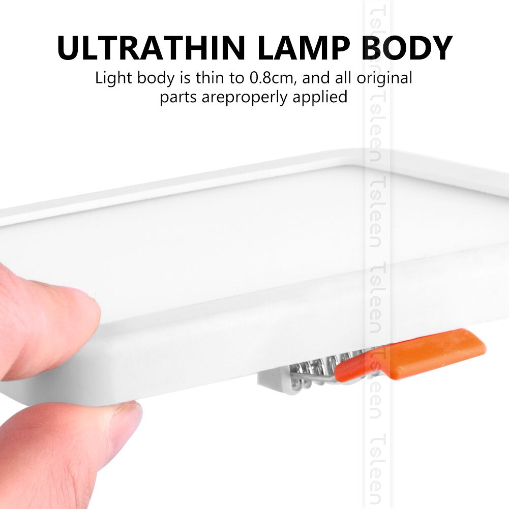 Tsleen led panel lys rund firkantet ultra tynd downlight  ac220v 6w 8w 15w 20w led loft forsænket lys til indendørs badeværelse