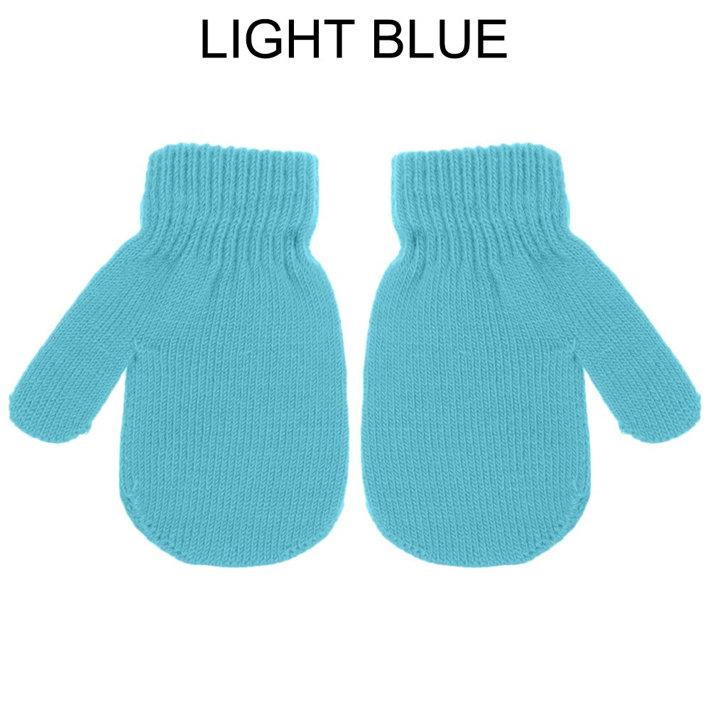 1-4 jaar oude gebreide handschoenen voor kinderen, winterwarm, wanten met lange vingers, meisjes, jongens, snoepkleur, mooie vingerloze handschoenen: Lichtblauw