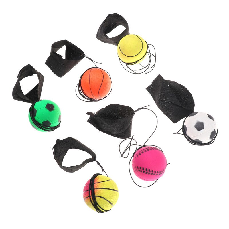 60mm Bouncy Finger Band Ball Elastic Rubber Ball For Wrist Exercise Hand Finger Stiffness Relief Wrist Bounce Ball Kids Toys