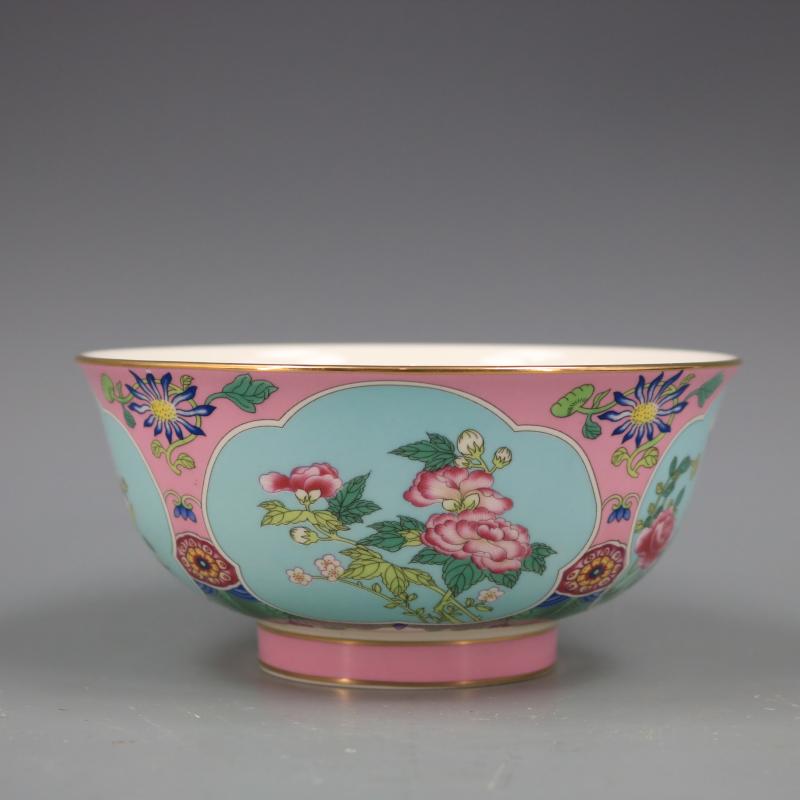 Qing-dynastiet qianlong guldmalet skål antik håndværk, porcelæn hjem, antikke ornamentsamling