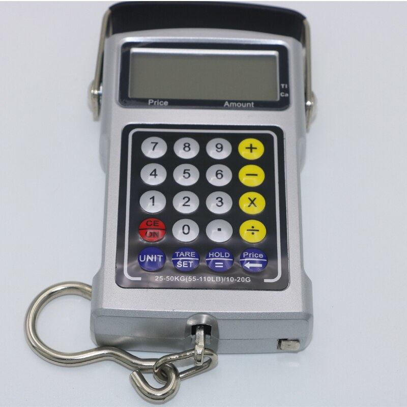 Przenośna waga 7 w 1/bagaż rybny waga elektryczna/waga 50kg z kalkulatorem i miarka z podświetleniem