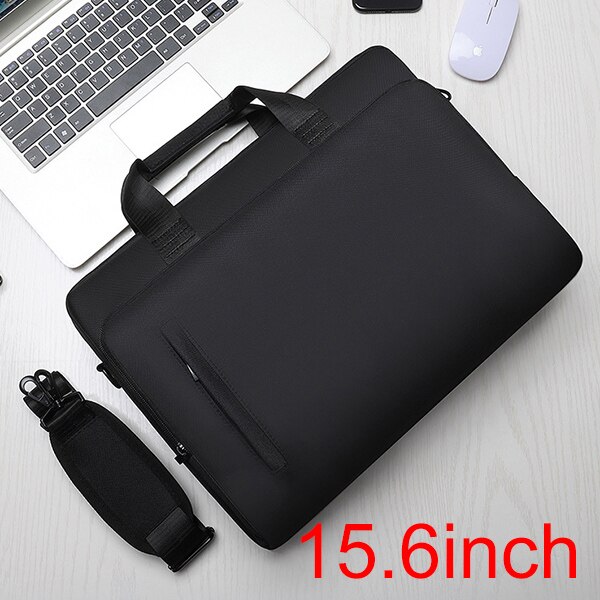 Laptop Briefcase Bag 14&15.6 inch Waterproof Notebook Handbag Business Shoulder Bag for Men and Women: 15.6BLACK