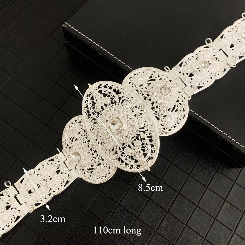 Tradycyjne kaukaskie ślubne paski platerowane srebrem świecący kryształowy pasek robić sukni ślubnej łańcuszki metalowe panna młoda pasy