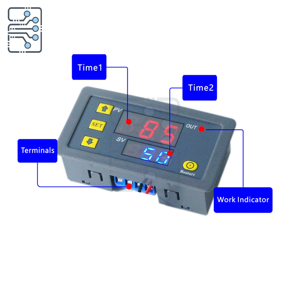 T3230 led-display timer-kontrolafbryder justerbar timingrelæ forsinkelsesafbryder  dc12v dc24v ac110-220v- cyklus timingforsinkelsesrelæ