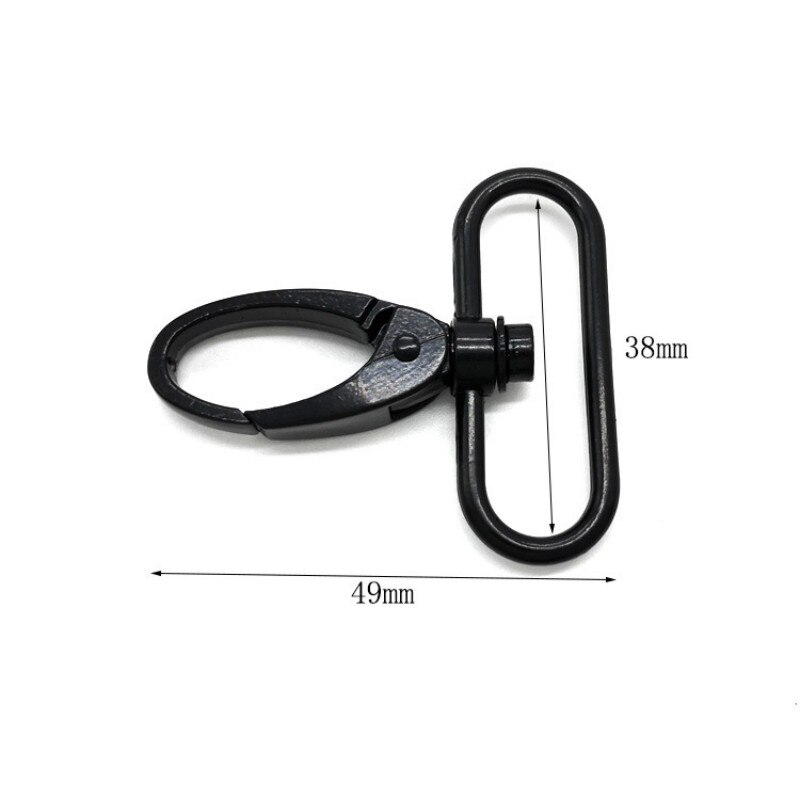 Black Metal Carabiner Snap Buckle Hook For Keychain Diy Bag Key Ring Handbag Hardware Accessories 38mm